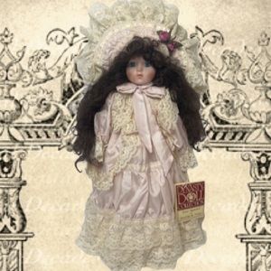 Vintage Krystal Dynasty Doll Collection Victorian Porcelain Doll Ribbons & Lace